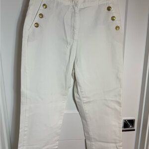 Zara White Denim Pants